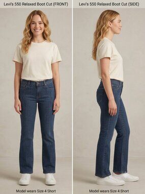 Levi's 550 Relaxed Boot Cut Jeans Women's - Size 4 Short - Dark Wash Denim NEW